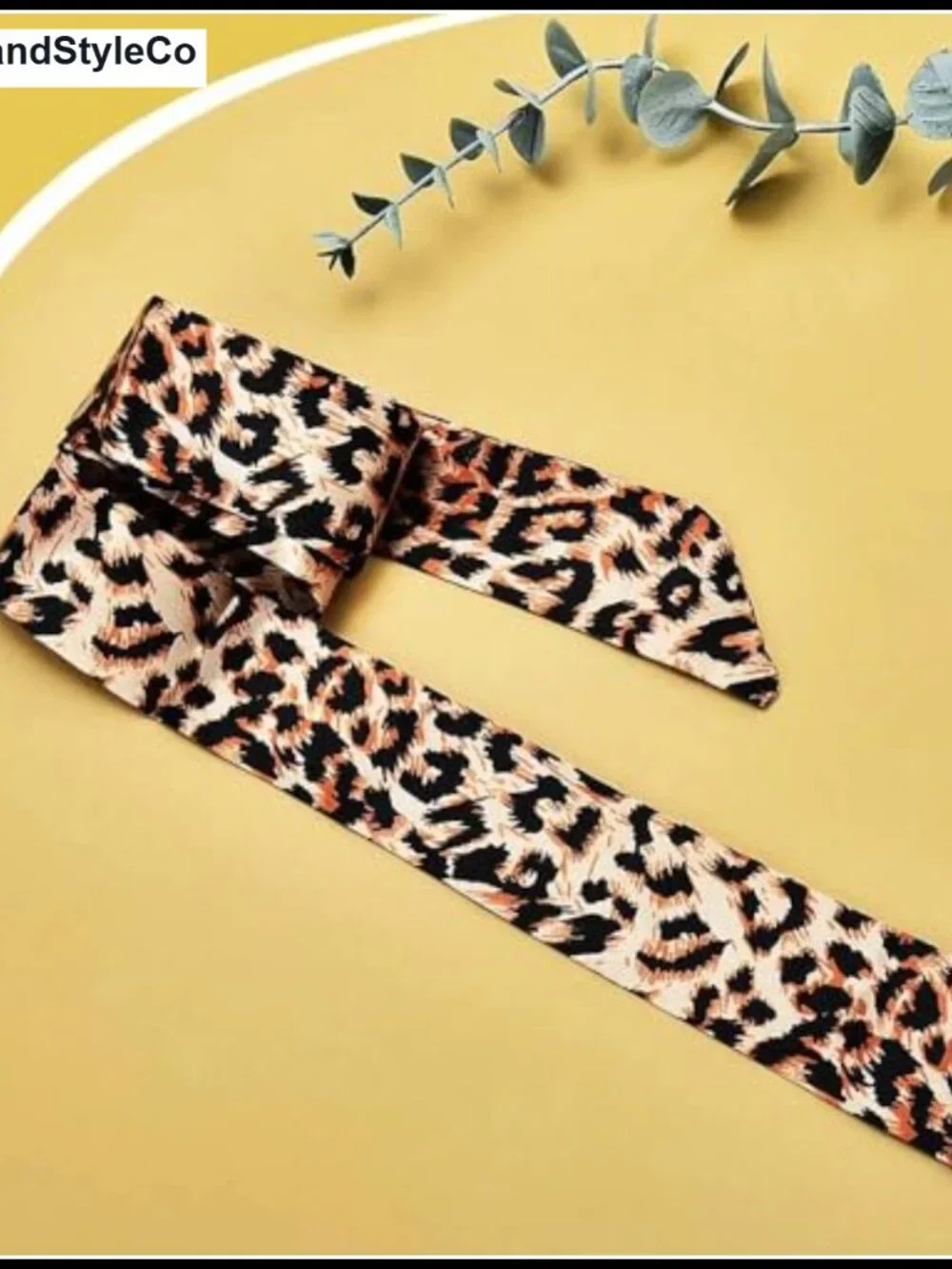 Leopard Print Satin Scarf - Silk Women's Neck Scarf, Hair Accessory